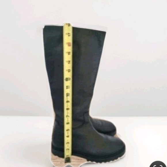 VINCE Collin Water Resistant Black Leather Tall Lug Moto Ride Biker Boot Women 9 - Picture 11 of 12